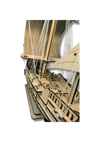 Ahşap Yelkenli Gemi Maketi - Kendin Yap Dıy Dekoratif Kit - 3d Puzzle - 41cm