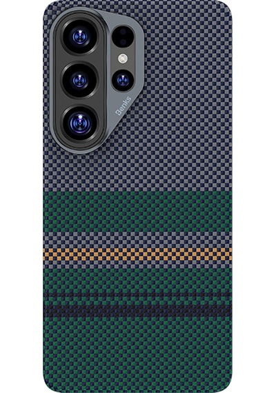 Galaxy Uyumlu S26 Ultra Uyumlu Kılıf M-safe Özellikli Karbon Fiber Benks Aurora Armorair Kevlar Kapak Yeşil Yeşil