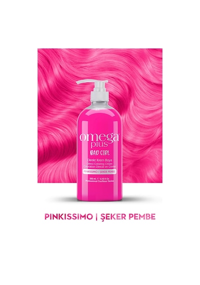 Omega Plus Bad Girl Şeker Pembesi Amonyaksız Renkli Saç Boyası 250ml