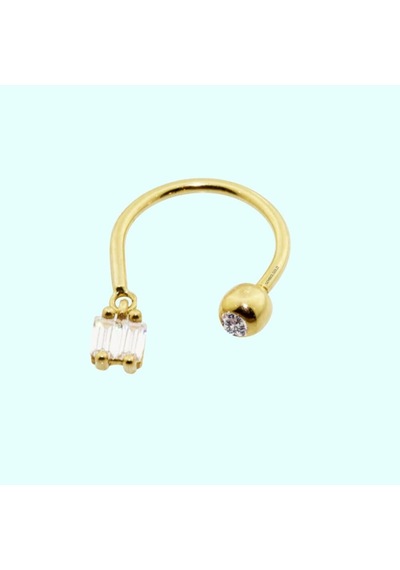 Altın Burun Hızma Piercing 14 Ayar Baget Taşlı Altın