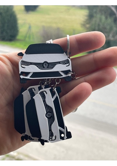 Renault Magane 4 Tasarımlı Oto Anahtarlık Beyaz