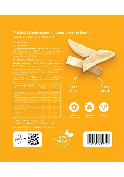 Thelifeco Freeze Dired - Dondurularak Kurutulmuş Meyve 3'lü Mix Mango-incir-çilek 45 G