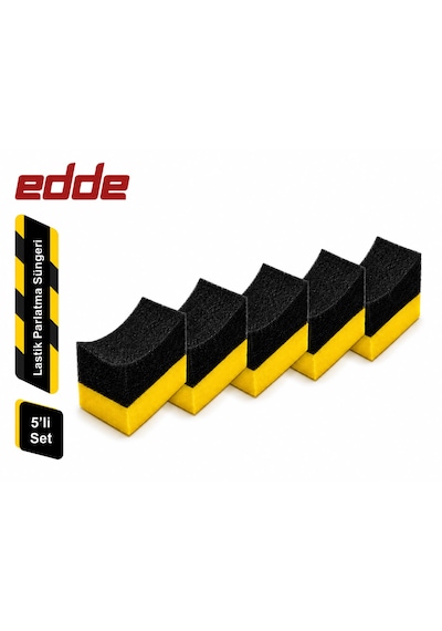 Edde Araba Araç Oto 5'li Lastik Parlatma Süngeri Parlatıcı Sünger 5 Adet Set Oto Detailing
