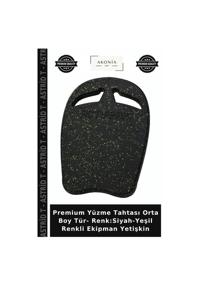 Premium Yüzme Tahtası Orta Boy Tür- Renk:siyah-yeşil Renkli Ekipman Yetişkin Siyah - Yeşil