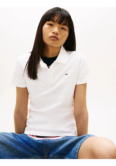 Tommy Hilfiger Tjw Dar Kesim Essential Polo Yakalı Kısa Kollu Kadın Beyaz Polo T-shirt Dw0dw20160ybl Tommy Hilfiger Tjw Dar Kesim Essential Polo Yakalı Kısa Kollu Kadın Beyaz Polo T-shirt Dw0dw20160ybl
