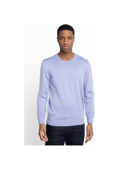 Tudors Slim Fit Dar Kesim Bisiklet Yaka Erkek Kazak-25833-Lila