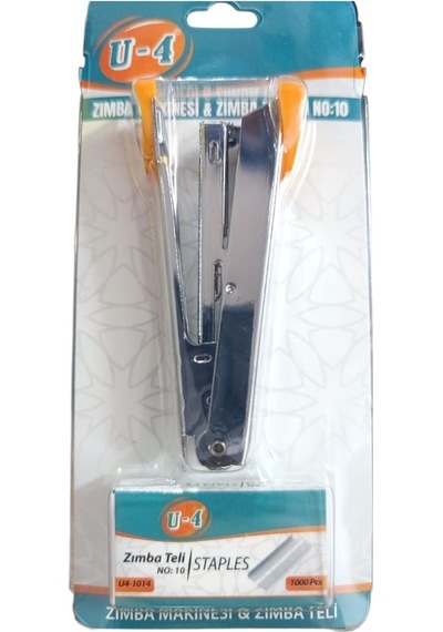 U4 Zımba Makinesi Ve Zımba Teli No:10 2li Set U4-1014-turuncu Çok Renkli