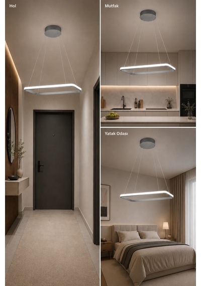 Diva Led Sarkıt Avize Beyaz Işık Gri