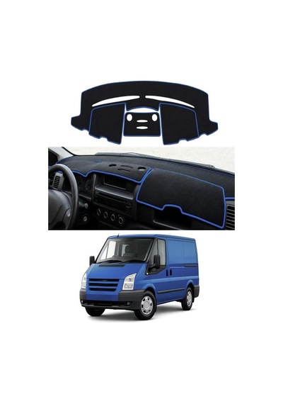 Ford - Transit 2000-2013 2 Uyumlu Torpido Koruma Kılıfı - Mavi Şeritli