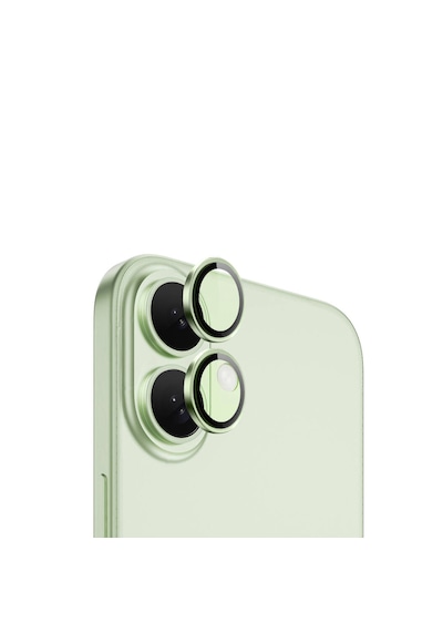 Apple Uyumlu iPhone 16/16 Plus Kamera Lens Koruyucu Halka Set-al8114 Yeşil