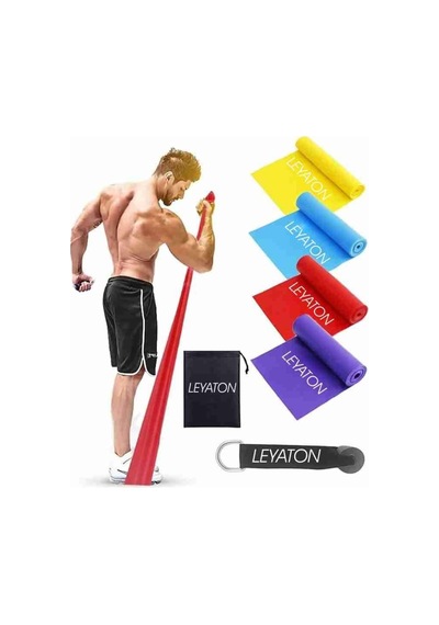 Leyaton 4'lü Pilates Bandı Seti +kapı Aparatı Çok Renkli Tek Ebat, 4pltsst