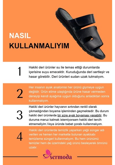 Sermoda Hakiki Deri Erkek Terlik - Yumuşak Kalın Tabanlı Hakiki Cırtlı Deri Erkek Terlik Lacivert