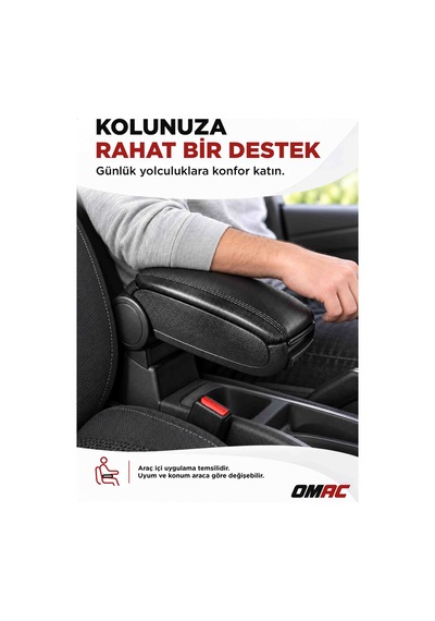 Hyundai İ10 2 2013-2019 Uyumlu Kolçak Kol Dayama Siyah Suni Deri Araca Özel