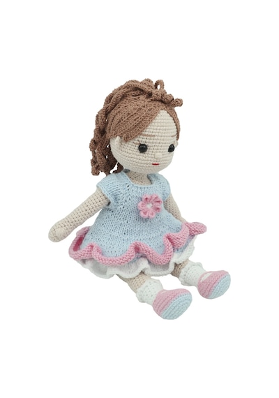 Amigurumi Ayşegül Bebek - Mavi Elbiseli - Anatoya