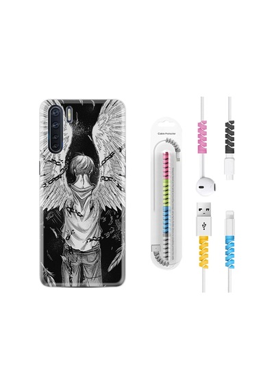 Oppo A91 Kılıf Kablo Koruyuculu Angel 1883
