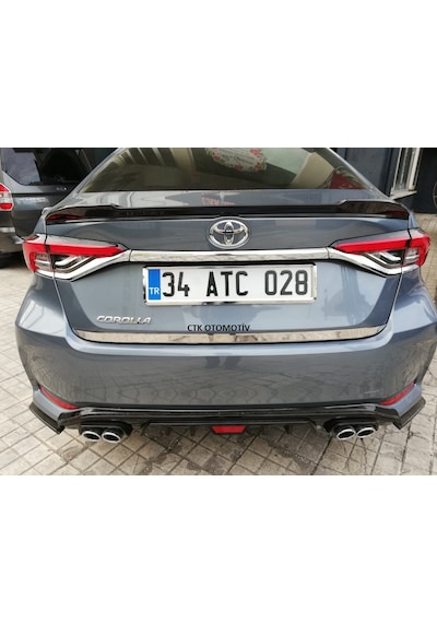 Toyota Corolla Uyumlu Krom Bagaj Alt Çıtası 2019 - 2021 Krom Bagaj Çıta