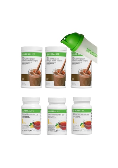 Herbalife Shake 3 Adet Çikolata + Çay 3 Adet Limon + Shaker Hediye