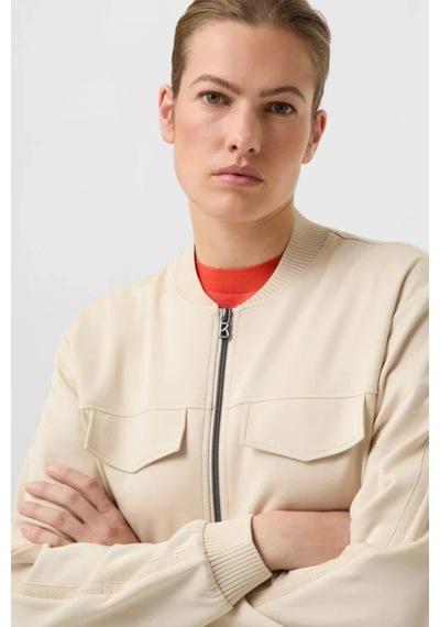 Bogner Nika Jersey College Yaka Ve B - Logo Detaylı Kadın Ceket Bej