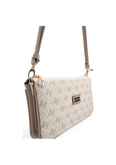 Silver & Polo Silver Polo Bej - Kum Monogram Kadın Çapraz Çanta Sp1291