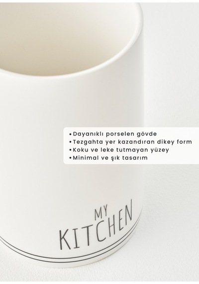 Bella Maison My Kitchen Porselen Dik Kaşıklık Beyaz 9,6x14,3 Cm