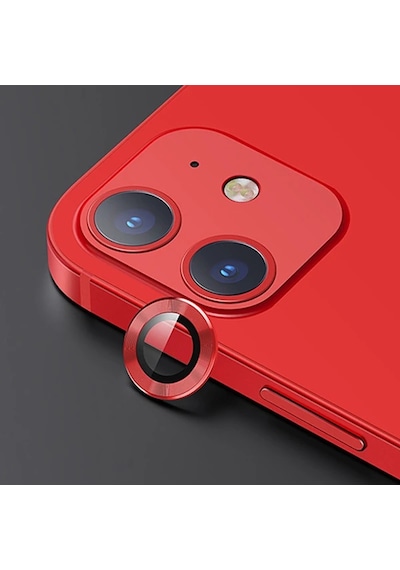 Usams iPhone Uyumlu 12 - 12 Mini 3d Metal Çerçeveli Kamera Lens Koruyucu-1852