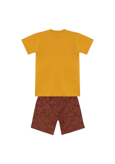 Denokids Wild Erkek Çocuk T-shirt Şort Takım Çok Renkli