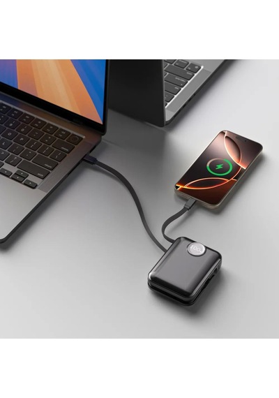 Dexim Cz04 45w Pd Dahili Lightning& Type-c Kablolu 10000 Mah Powerbank Açık Gri - Gri
