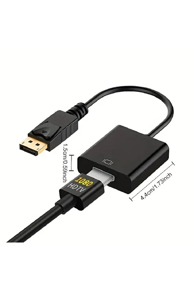 Displayport To Hdmi Kablo Display Port Çevirici Dönüştürücü Adaptör 1080p Full Hd Dönüştürücü Kalın Kasa Diğer