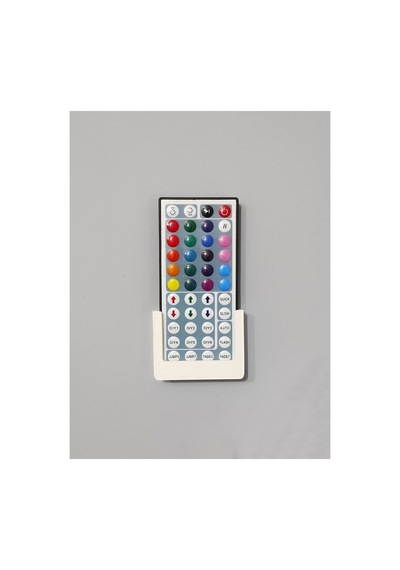 Rgb Led Işık Uzaktan Kumanda Tutucu - Duvar Aparatı - Beyaz