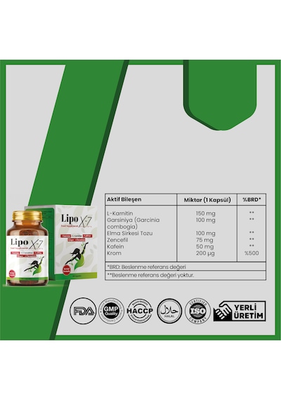 Lipox-7 Food Supplemet 30 Kapsül Aromasız