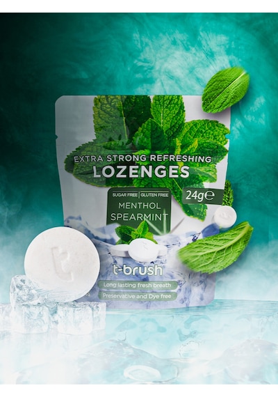Tbrush Ağız Kokusu Önleyici Mentol ve Nane Aromalı Ağız Pastili - Alkolsüz ve Şekersiz (10 Paket)