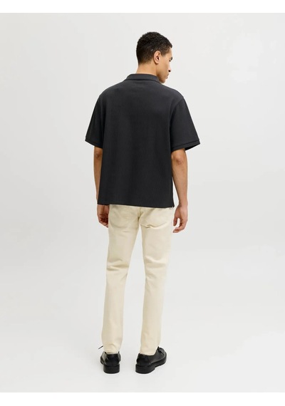 Jack & Jones Jjeharrison Structure Polo Ss Ln Erkek T-shirt-32747 Siyah
