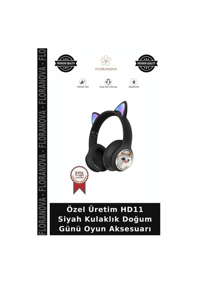 Özel Üretim Hd11 Siyah Kulaklık Doğum Günü Oyun Aksesuarı