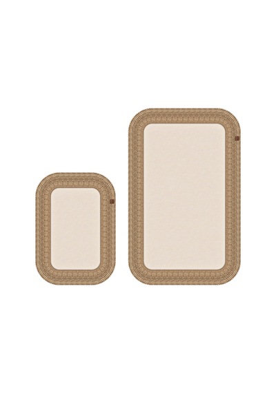Banyo Paspası Takımı 70x110+50x70 Cm Düz Ekru & Hasır
