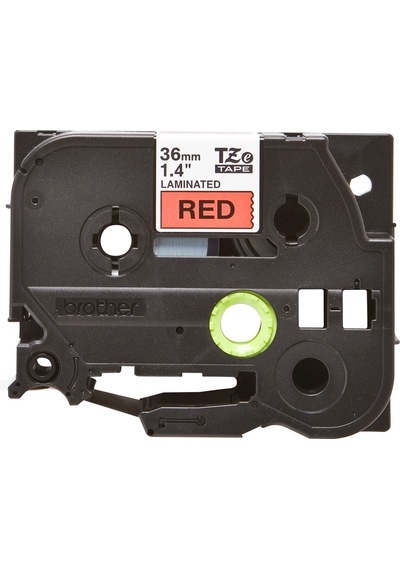 Tze-461 36Mm Kırmızı Üzerine Siyah Laminasyonlu Etiket