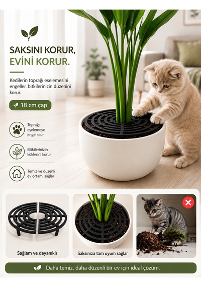 Saksı Toprak Koruyucu 2 Adet Çap 18 Cm Versiyonu