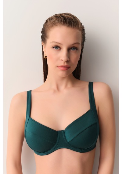 Suwen Pipe Balenli Toparlayıcı Aksesuarlı Bikini Üst Sbn26994c724 Yeşil
