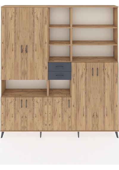 Arges Dolap 17 Raflı 2 Çekmeceli 7 Kapaklı 220x30x243 Çam-çam/antrasit Atlas Çam/antrasıt Arges Dolap 17 Raflı 2 Çekmeceli 7 Kapaklı 220x30x243 Çam-çam/antrasit Atlas Çam/antrasıt