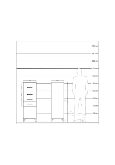 Kronos Dolap 4 Çekmeceli 44x59x134 Çam-aytaşı Atlas Çam
