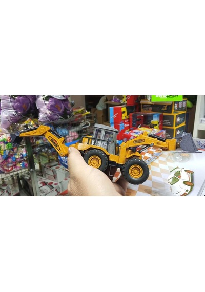 Oyuncak Model Metal Kepçe Dozer Excavatör Buldozer 30 Cm Ön Ve Arka Hareketli Kırılmaz Kepçe
