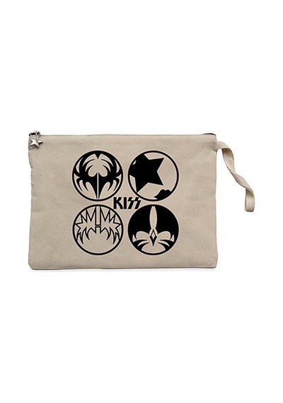 Kiss Figure Krem Clutch Astarlı Cüzdan / El Çantası Krem