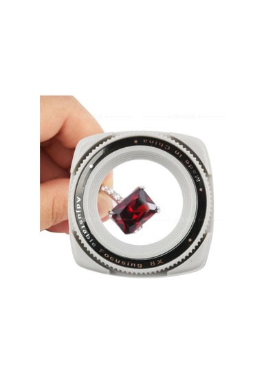 8X Odaklama Büyüteç Akrilik Lens Masa Üstü Küp Stand Odak Ayarlı