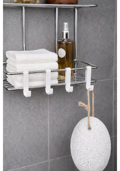 Sas Haus Krom 3 Katlı Banyo Rafı Şampuanlık Ve Duş Rafı Askılı Yapışkanlı Duvara Monte Tş-03 Krom