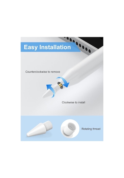 Pencil 2./1. Nesil Pencil Pro/usb-c İçin İpad Pro/mini/air Dayanıklı 6 Yedek Uçları Ve Çantası