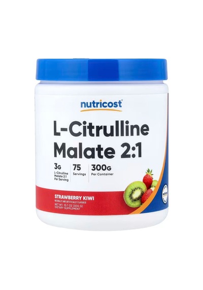 Nutricost L-citrulline Malate Nitric Oxide Muscle Recovery 2:1 Strawberry Kiwi 300 G
