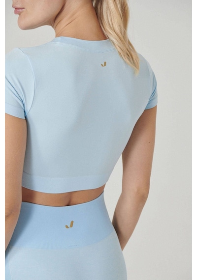 Jerf Captiva Yumuşak Dokulu & Esnek Crop Top Mavi