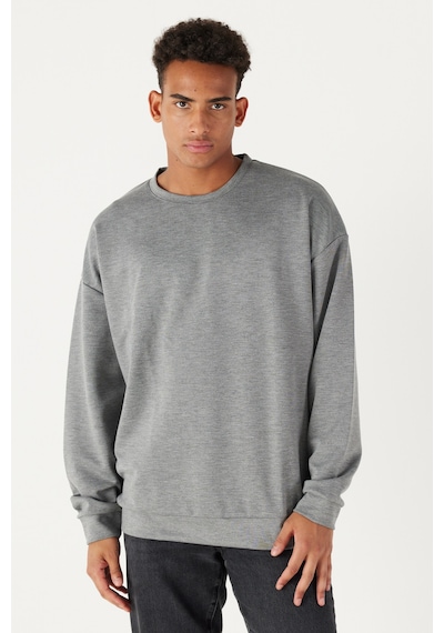 AC&Co / Altınyıldız Classics Erkek Grı Melanj Oversize Bol Kesim Bisiklet Yaka Düz Sweatshirt Gri Melanj AC&Co / Altınyıldız Classics Erkek Grı Melanj Oversize Bol Kesim Bisiklet Yaka Düz Sweatshirt Gri Melanj