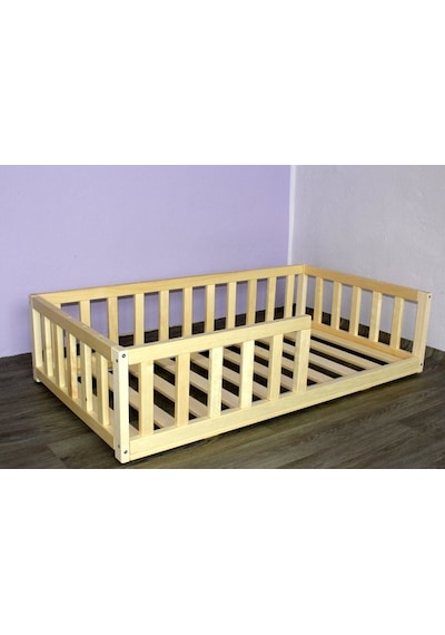 Markaawm Markaawm Montessori Çocuk Yatak Doğal Çam 90X190 Karyola Yelken Akçaağaç
