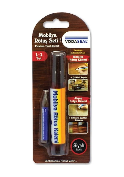 Vodaseal Mobilya Rötuş Kalemi Seti 1+1 Siyah