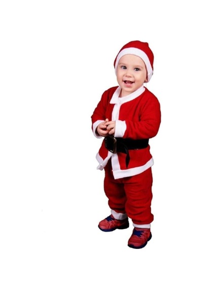 Pazarız Noel Baba Kız- Erkek Çocuk Kostüm-yılbaşı Çocuk Kostüm Turuncu